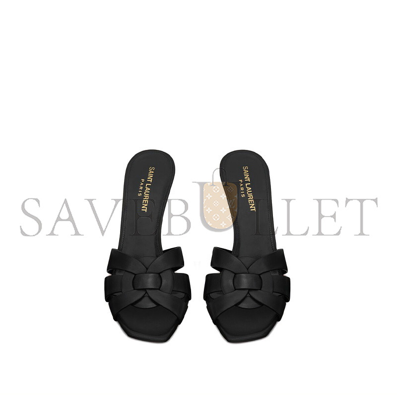 YSL TRIBUTE MULES IN SMOOTH LEATHER 650986DWE001000 YSL TRIBUTE MULES IN SMOOTH LEATHER 650986DWE001000